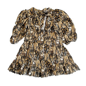 Kate Quinn Girls Beige | Black Dress size: 18-24 Months